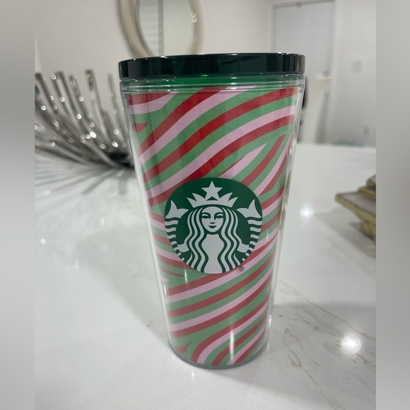 Starbucks Other - Starbucks Swirl Tumbler with Green and Pink